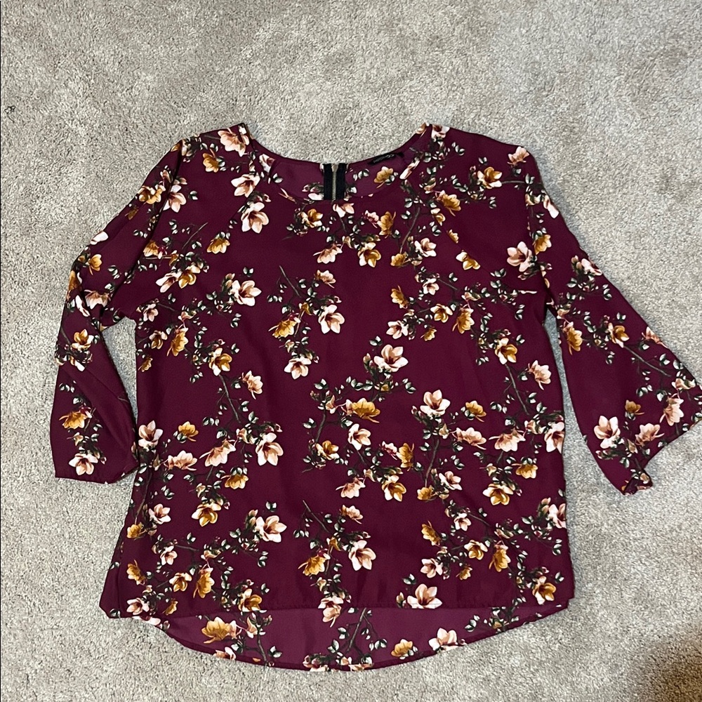 Papermoon Burgundy Floral Blouse